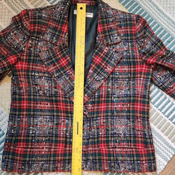 YSL Saint Laurent Rive Gauche Paris Vintage Tartan Tweed Blazer 1970s Euc - Picture 14 of 16